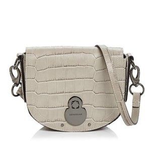 Longchamp Croc Embossed Leather Crossbody Bag